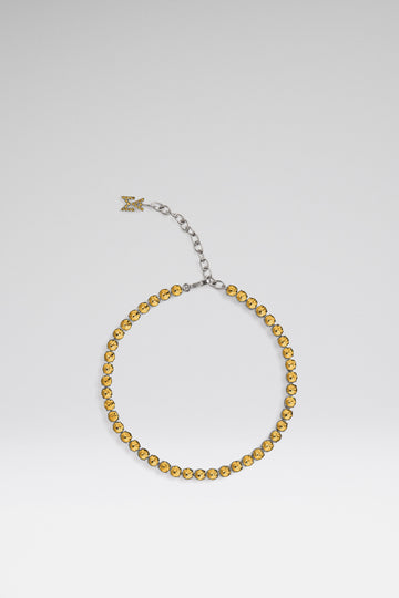 Tennis Anklet Topaz Crystals With Silver Base