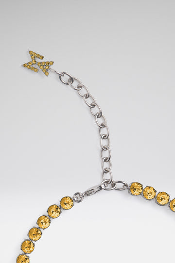 Tennis Anklet Topaz Crystals With Silver Base