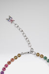Tennis Necklace Unicorn Rainbow Crystals With Silver Base