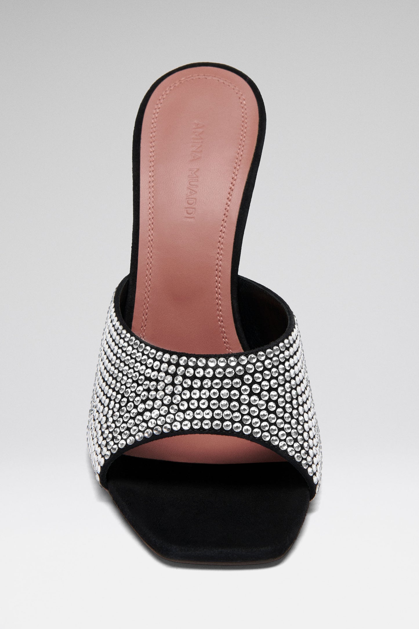 Lupita Crystal Slipper 95 Black Suede And White Crystals