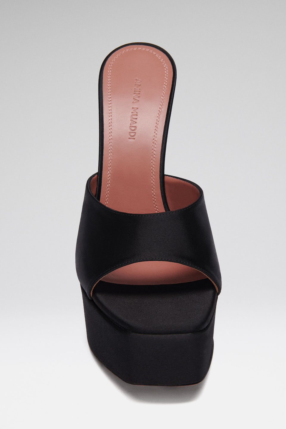 Dalida Plateau Slipper Black Satin