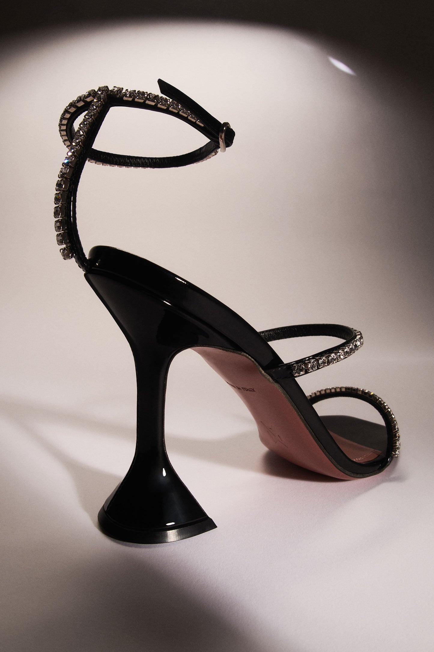 Gilda Sandal Black Patent And White Crystals