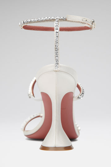 Gilda Sandal White Satin And White Crystals